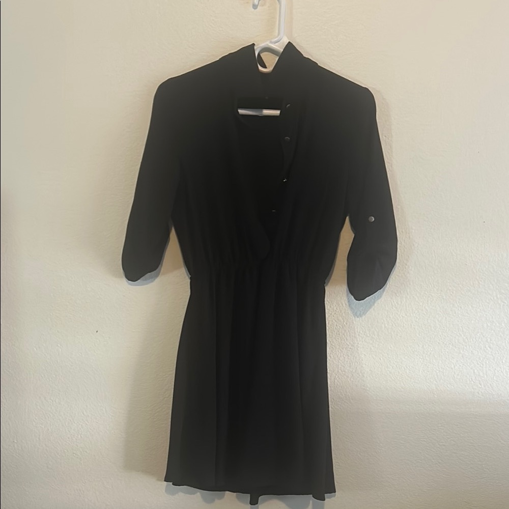 Monteau Black V-Neck Dolman Sleeve Sundress